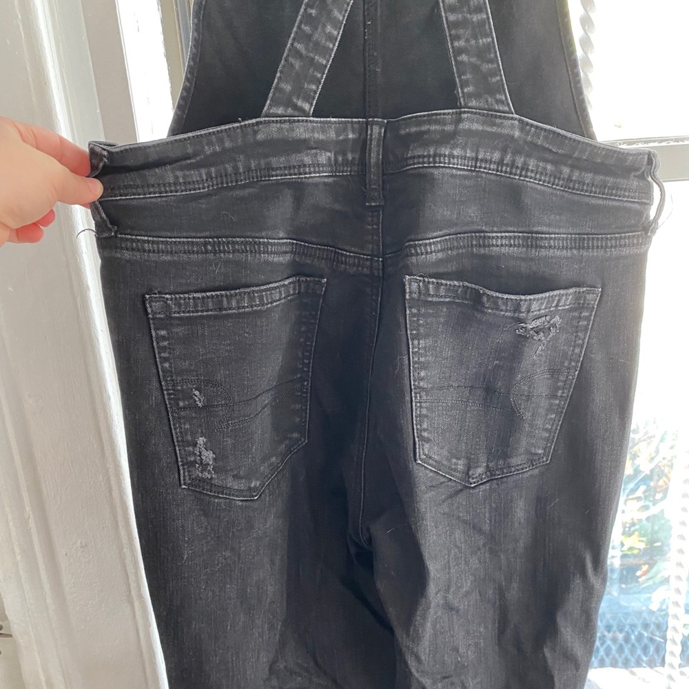 High wasted skinny black overalls - Picture 3 of 5